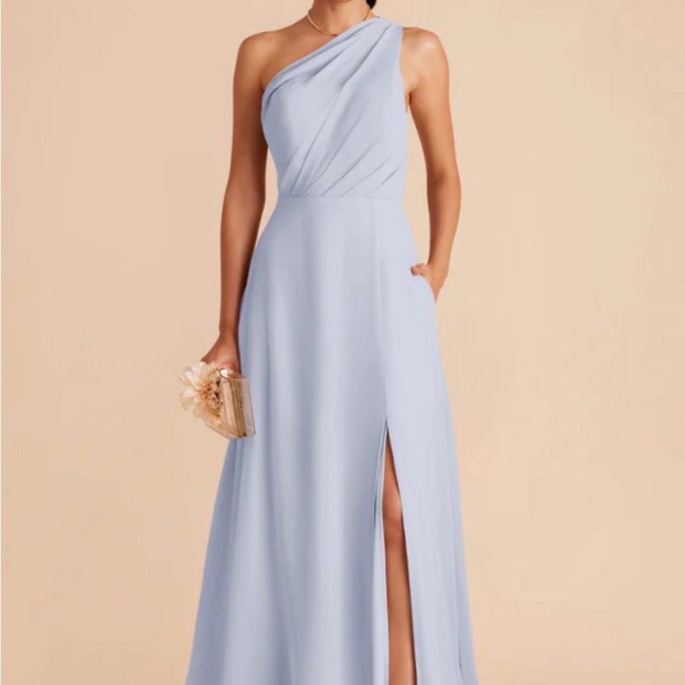 Elegant One-Shoulder Blue Dress